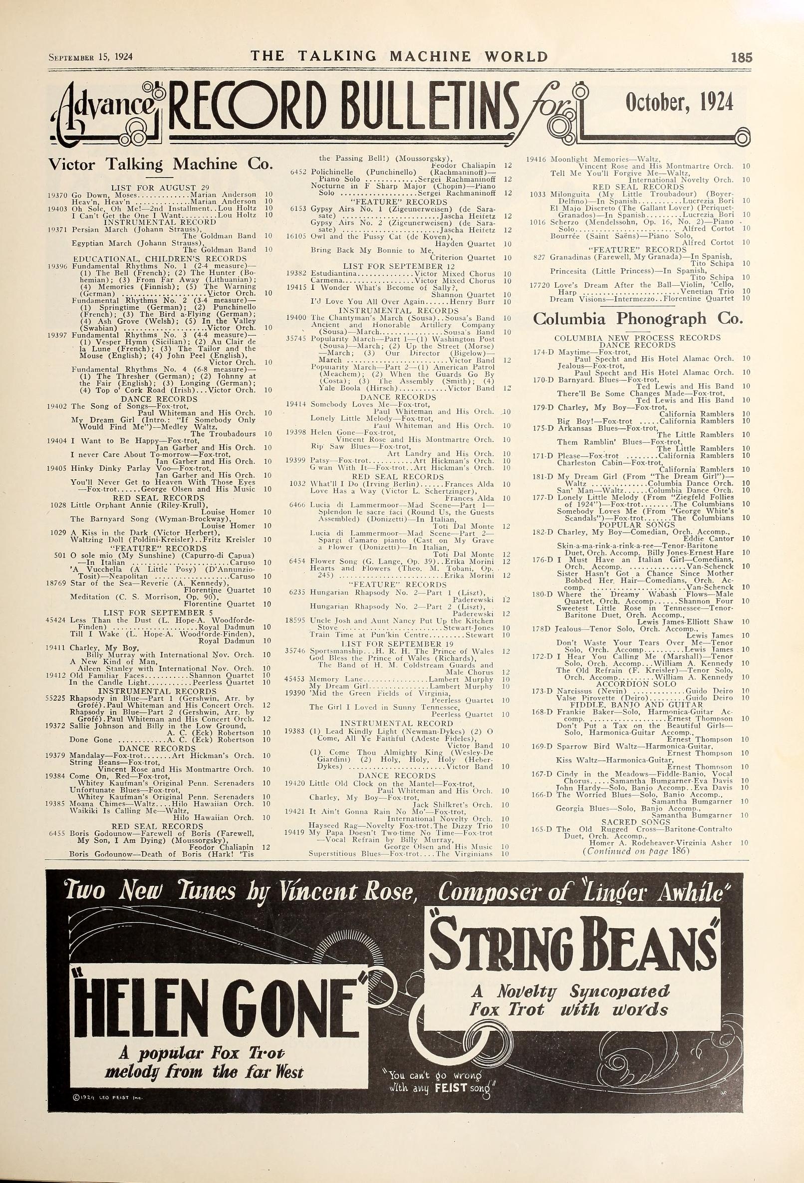 The talking machine world (July-Dec 1924) : Bill, Edward Lyman 